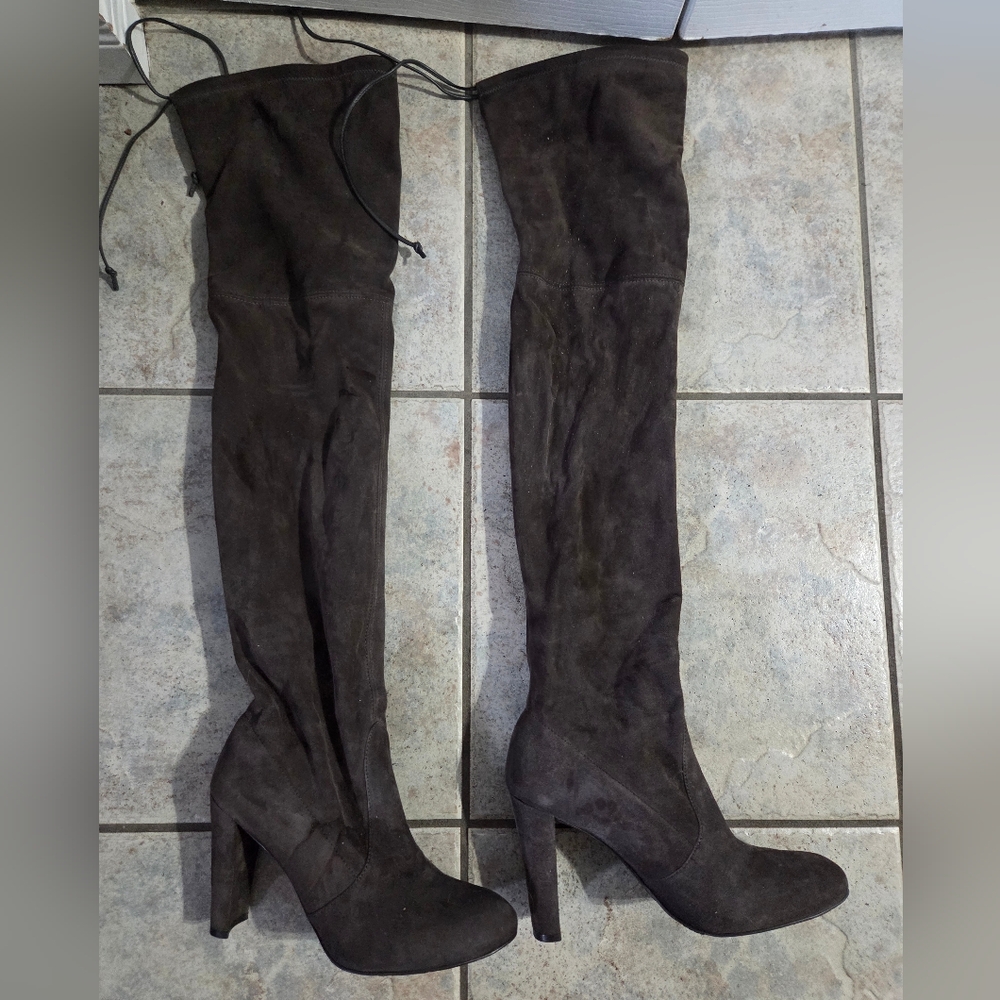 Stuart Weitzman Taupe Over-the-Knee Boots - Picture 2 of 8